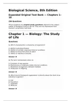 Biological Science&comma; 8th Edition&Tab;Test Bank &mdash; Chapters 1&ndash;10&NewLine;250 Questions