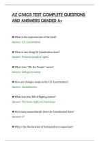 AZ CIVICS TEST COMPLETE QUESTIONS&NewLine;AND ANSWERS GRADED A&plus;&NewLine;