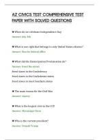 AZ CIVICS TEST COMPREHENSIVE TEST&NewLine;PAPER WITH SOLVED QUESTIONS
