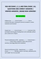 NSG 430 EXAM 1&comma; 2&comma; 3&comma; AND FINAL EXAM &vert; ALL QUESTIONS AND CORRECT ANSWERS &vert; VERIFIED ANSWERS &vert; BRAND NEW VERSIONS&excl;