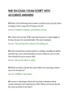 NUR 104 EXAM 1 EXAM SCRIPT WITH&NewLine;ACCURATE ANSWERS