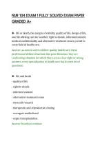 NUR 104 EXAM 1 FULLY SOLVED EXAM PAPER&NewLine;GRADED A&plus;