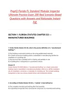 PrepIQ Florida FL Standard Modular Inspector Ultimate Practice Exam 200 Real Scenario-Based Questions with Answers and Rationales Instant Pdf&period;