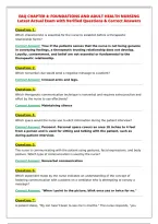 EAQ CHAPTER 4&colon; FOUNDATIONS AND ADULT HEALTH NURSING&NewLine;Latest Actual Exam with Verified Questions & Correct Answers