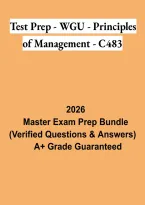 WGU C483 Principles of Management Test Prep 2026 &vert; Exam Study Guide & Practice Review