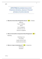 APM PMQ Exam Questions & Verified Answers &vert; Project Management Exam Review