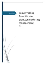 Samenvatting Essentie van dienstenmarketingmanagement &vert; OWG &vert; Hogeschool Zuyd &vert; 2025&sol;26