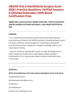 ABOMS Oral & Maxillofacial Surgery Exam 2026 &vert; Practice Questions&comma; Verified Answers & Detailed Rationales &vert; OMS Board Certification Prep