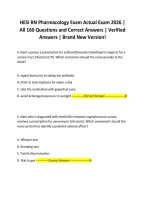 HESI RN Pharmacology Exam Actual Exam 2026 &vert; All 160 Questions and Correct Answers &vert; Verified Answers &vert; Brand New Version&excl;