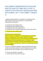 HESI COMPASS COMPREHENSIVE EXIT EXAM AND PRACTICE EXAM TEST BANK WITH A STUDY &vert;A COMPLETE SOLUTION WITH VERIFIED QUESTIONS AND ANSWERS &vert;GET IT 100&percnt; CORRECT &vert;GRADED A&plus;