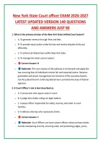 New York State Court officer EXAM 2026-2027 &NewLine;LATEST UPDATED VERSION 140 QUESTIONS &NewLine;AND ANSWERS JUST RE