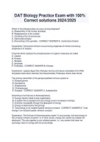DAT Biology Practice Exam with 100&percnt; &NewLine;Correct solutions 2024&sol;2025