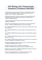 DAT Biology &lpar;ALL Practice Exam &NewLine;Questions & Answers&rpar; 2024&sol;2025