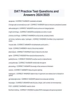 DAT Practice Test Questions and &NewLine;Answers 2024&sol;2025