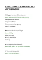 NUR 110 EXAM 1 COMPLETE STUDY GUIDE WITH SOLVED QUESTIONS