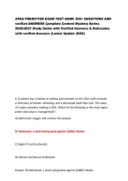 APEA PREDICTOR EXAM TEST BANK 300&plus; QUESTIONS AND verified ANSWERS Complete Content Mastery Series 2026&sol;2027 Study Guide with Verified Answers & Rationales with verified Answers &lpar;Latest Update 2026&rpar;