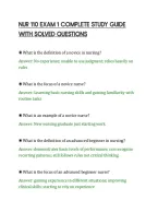 NUR 110 EXAM 1 COMPLETE STUDY GUIDE WITH SOLVED QUESTIONS