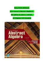 SOLUTION MANUAL&NewLine;First Course in Abstract Algebra A &NewLine;8th Edition by John B&period; Fraleigh &NewLine;All Chapters Full Complete