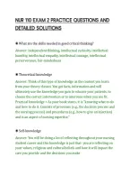 NUR 110 EXAM 2 PRACTICE QUESTIONS AND&NewLine;DETAILED SOLUTIONS