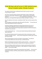 OSHA 500 Exam with all Correct & 100&percnt; Verified Answers &vert;Actual Complete Update &vert;Already Graded A&plus;