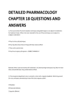 DETAILED PHARMACOLOGY&NewLine;CHAPTER 18 QUESTIONS AND &NewLine;ANSWERS