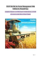 Test Bank for Farm Management 10th Edition by Ronald D&period; Kay &vert; Complete Chapters 1-22 &vert; Study Guide&comma; Practice Questions & Exam Review