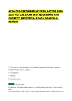 APEA PRE-PREDICTOR NP EXAM LATEST 2026-2027 ACTUAL EXAM 350&plus; QUESTIONS AND CORRECT ANSWERS&sol;ALREADY GRADED A&plus; NEWEST 
