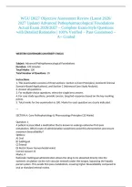 WGU D027 Objective Assessment Review &lpar;Latest 2026&sol; 2027 Update&rpar; Advanced Pathopharmacological Foundations Actual Exam 2026&sol;2027 &ndash; Complete Exam-Style Questions with Detailed Rationales &vert; 100&percnt; Verified &ndash; Pass Guaranteed &ndash; A&plus; Graded