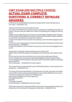 CMIT EXAM &lpar;200 MULTIPLE CHOICE&rpar;  ACTUAL EXAM COMPLETE QUESTIONS & CORRECT DETAILED ANSWERS