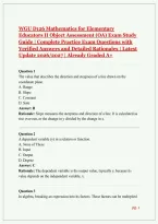 WGU D126 Mathematics for Elementary Educators II Object Assessment &lpar;OA&rpar; Exam Study Guide &vert; Complete Practice Exam Questions with Verified Answers and Detailed Rationales &vert; Latest Update 2026&sol;2027 &vert; Already Graded A&plus;