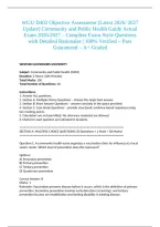 WGU D402 Objective Assessment &lpar;Latest 2026&sol; 2027 Update&rpar; Community and Public Health Guide Actual Exam 2026&sol;2027 &ndash; Complete Exam-Style Questions with Detailed Rationales &vert; 100&percnt; Verified &ndash; Pass Guaranteed &ndash; A&plus; Graded