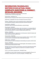 INFORMATION TECHNOLOGY MIDTERM EXAM ACTUAL EXAM COMPLETE QUESTIONS & CORRECT DETAILED ANSWERS