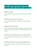 PFCCS CERTIFICATION EVALUATION&NewLine;QUESTIONS AND SOLUTIONS GRADED A&plus;&NewLine;
