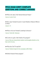 PFCCS EXAM SCRIPT COMPLETE&NewLine;QUESTIONS AND CORRECT ANSWERS