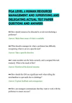 PGA LEVEL 3 HUMAN RESOURCES&NewLine;MANAGEMENT AND SUPERVISING AND&NewLine;DELEGATING ACTUAL TEST PAPER&NewLine;QUESTIONS AND ANSWERS
