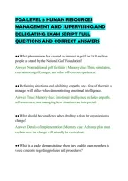 PGA LEVEL 3 HUMAN RESOURCES&NewLine;MANAGEMENT AND SUPERVISING AND&NewLine;DELEGATING EXAM SCRIPT FULL&NewLine;QUESTIONS AND CORRECT ANSWERS&NewLine;