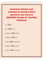 Anatomia&colon; Ihmisen luut&NewLine;suomeksi ja latinaksi Exam&NewLine;questions and answers&NewLine;2026&sol;2027 Graded A&plus; &lpar;Verified&NewLine;Solutions&rpar;