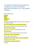 LMR GEORGETTE&rsquo;S PMHNP CERTIFICATION EXAM &vert;A COMPLETE SOLUTION WITH VERIFIED QUESTIONS AND ANSWERS &vert;GET IT 100&percnt; CORRECT &vert;GRADED A&plus;