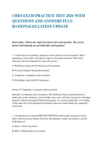 CHES EXAM PRACTICE TEST 2026 WITH QUESTIONS AND ANSWERS PLUS RATIONALES LATEST UPDATE