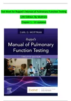 Test Bank for Ruppel&rsquo;s Manual of Pulmonary Function Testing &NewLine;12th Edition&comma; By Mottram&NewLine;Chapter 1 - 13 Updated