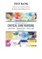 Test Bank for Priorities in Critical Care Nursing&comma; 9th Edition by Linda Urden&comma; Kathleen Stacy&comma; Chapter 1-27 &vert; All Chapters