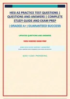 HESI A2 PRACTICE TEST QUESTIONS &vert; QUESTIONS AND ANSWERS &vert; COMPLETE STUDY GUIDE AND EXAM PREP