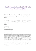 Certified Lactation Counselor &lpar;CLC&rpar; Practice Exam Latest update &lpar;2026&rpar;