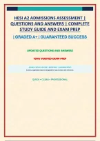 HESI A2 ADMISSIONS ASSESSMENT &vert; QUESTIONS AND ANSWERS &vert; COMPLETE STUDY GUIDE AND EXAM PREP