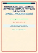 HESI A2 ENTRANCE EXAM &vert; QUESTIONS AND ANSWERS &vert; COMPLETE STUDY GUIDE AND EXAM PREP