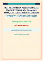HESI A2 ADMISSION ASSESSMENT EXAM REVIEW &vert; VOCABULARY&comma; GRAMMAR&comma; MATH&comma; A&P &vert; QUESTIONS AND ANSWERS