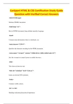 Certiport HTML & CSS Certification Study Guide&NewLine;Question with Verified Correct Answers