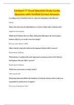 Certiport IT Cloud Specialist Study Guide&NewLine;Question with Verified Correct Answers