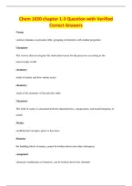 Chem 1020 chapter 1-3 Question with Verified&NewLine;Correct Answers
