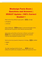 Biodesign Facts Exam &vert;&NewLine;Questions and Answers &vert;&NewLine;2026&sol;27 Update &vert; 100&percnt; Correct&NewLine;Graded &plus;&NewLine;What are the three different repair grafts&quest; -a&period; Otologic&NewLine;b&period; Duraplasty&NewLine;c&period; Sinonasal&NewLine;What is Biodesign&quest; -Biodesign is a natural extracellular matrix&NewLine;&lpar;ECM&rpar; derived